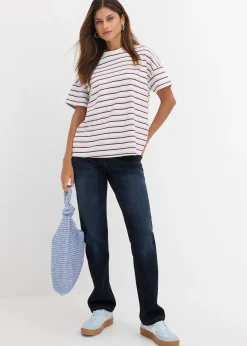 bonprix Jean droit taille mi-haute et élastiquée|Femme Tailles Petite