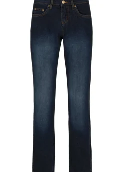Femme bonprix Jeans|Jean droit taille mi-haute, extensible