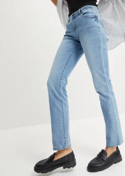 bonprix Jean droit taille mi-haute, extensible|Femme Jeans