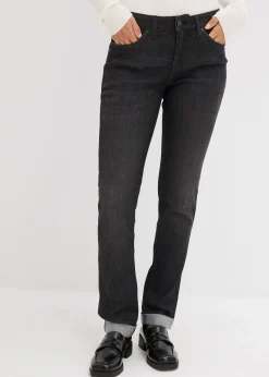Femme bonprix Tailles Petite|Jean droit taille mi-haute, extensible