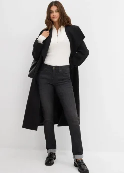 Femme bonprix Tailles Petite|Jean droit taille mi-haute, extensible