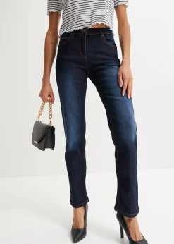 Femme bonprix Jeans|Jean droit taille mi-haute, extensible