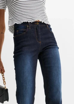 Femme bonprix Jeans|Jean droit taille mi-haute, extensible