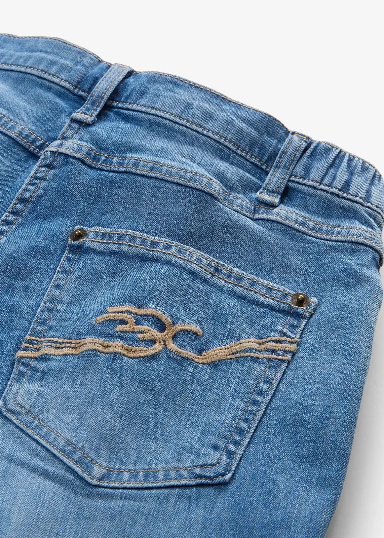 Femme bonprix Tailles Petite|Jean droit taille mi-haute et élastiquée