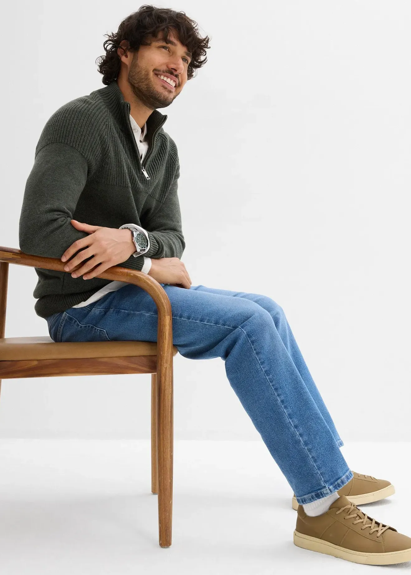 Homme bonprix Jeans|Jean extensible loose, droit