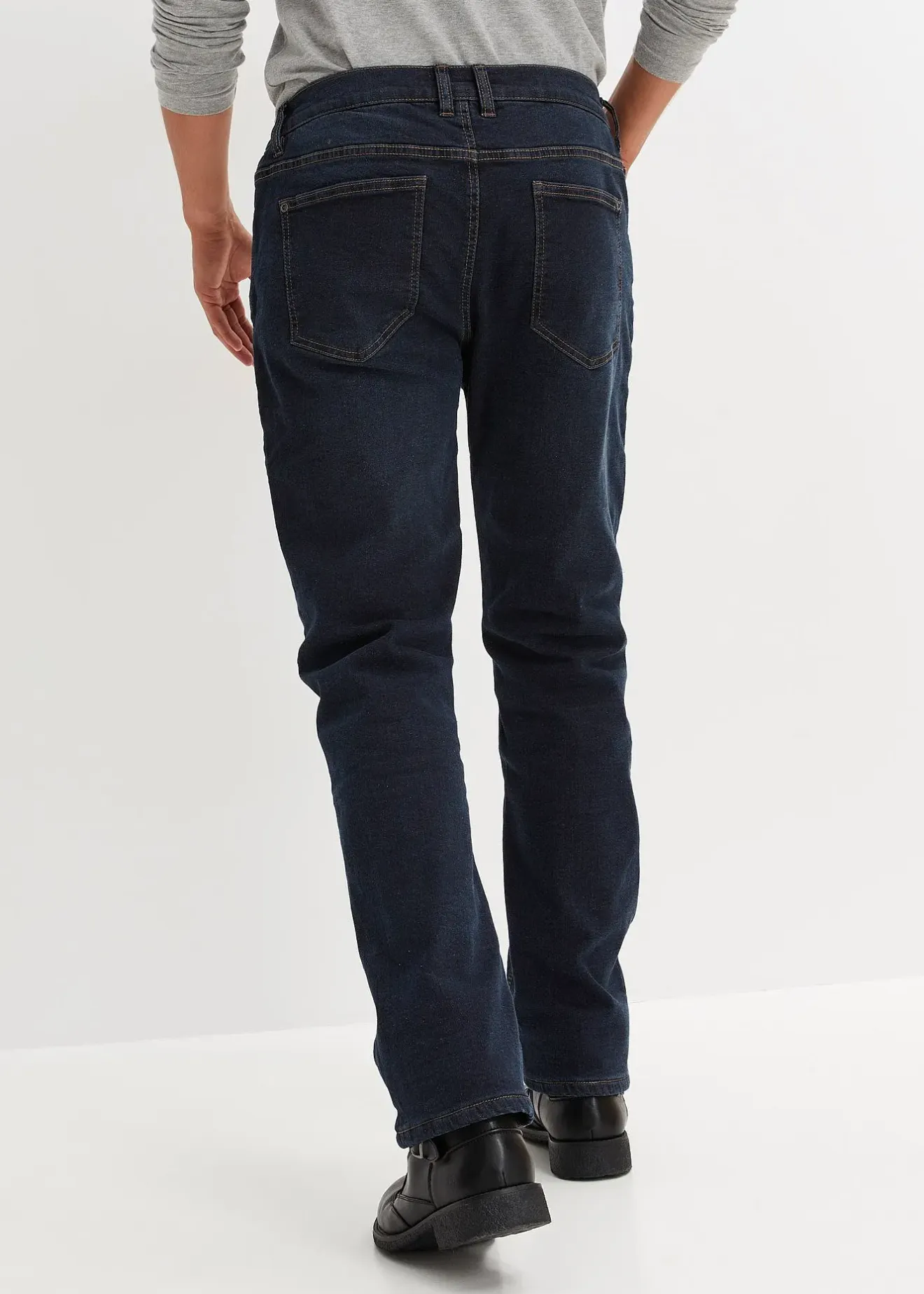 bonprix Jean extensible loose, taille élastiquée, doublure chaude, droit|Homme Vêtements Thermiques|Vêtements De Plein Air