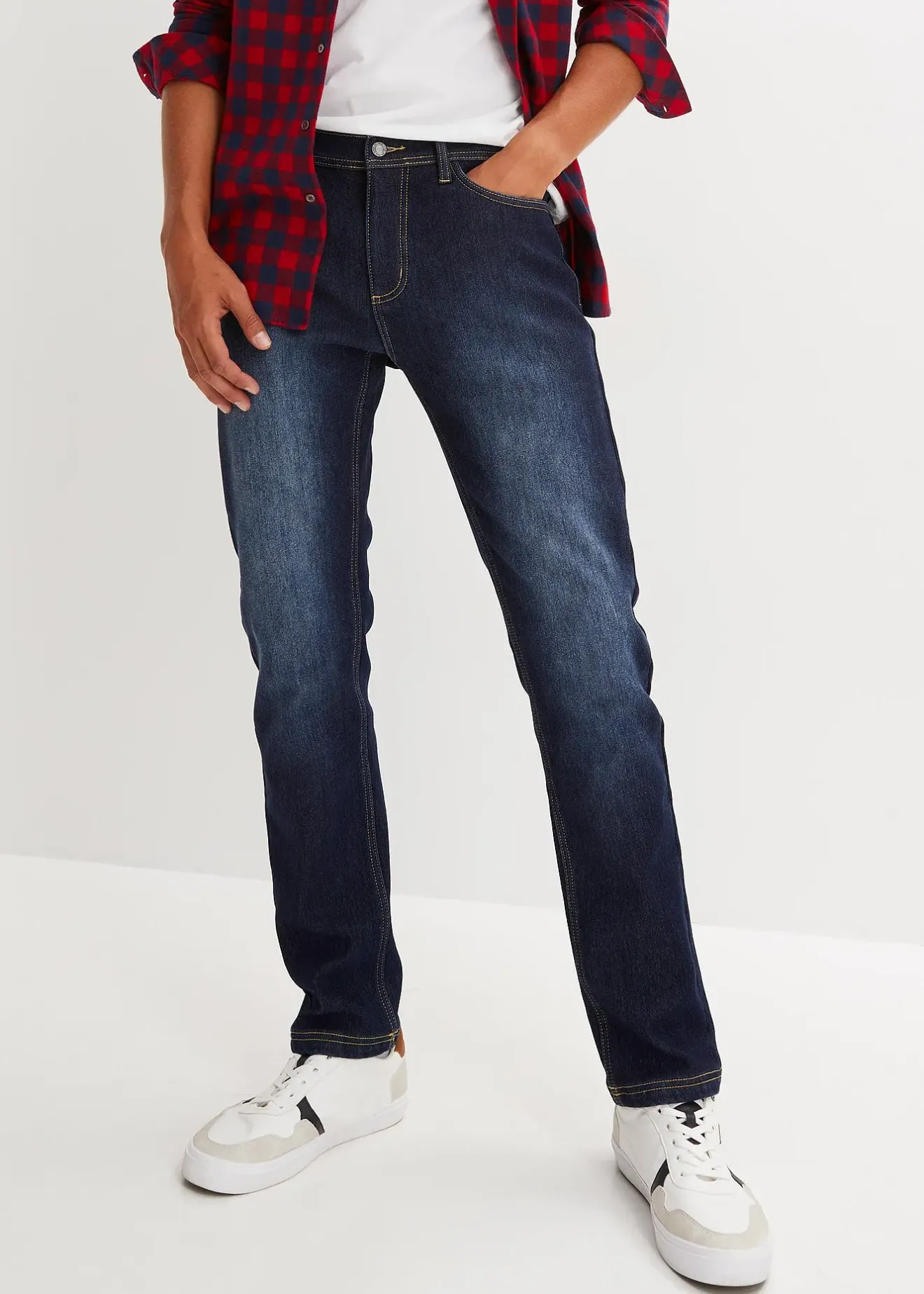 bonprix Jean extensible Regular avec doublure thermique, droit|Homme Vêtements Thermiques|Vêtements De Plein Air