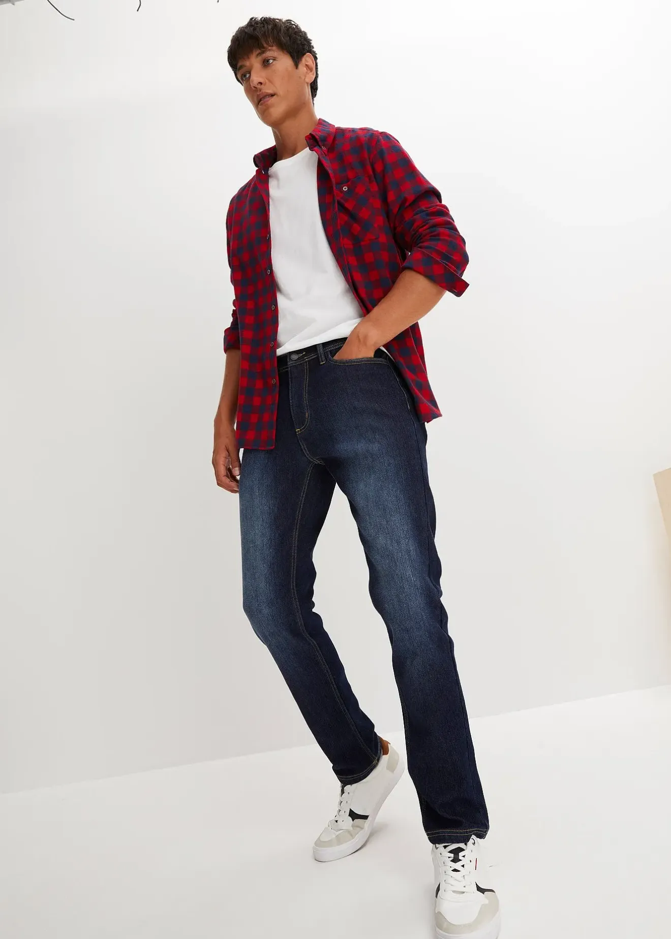 bonprix Jean extensible Regular avec doublure thermique, droit|Homme Vêtements Thermiques|Vêtements De Plein Air