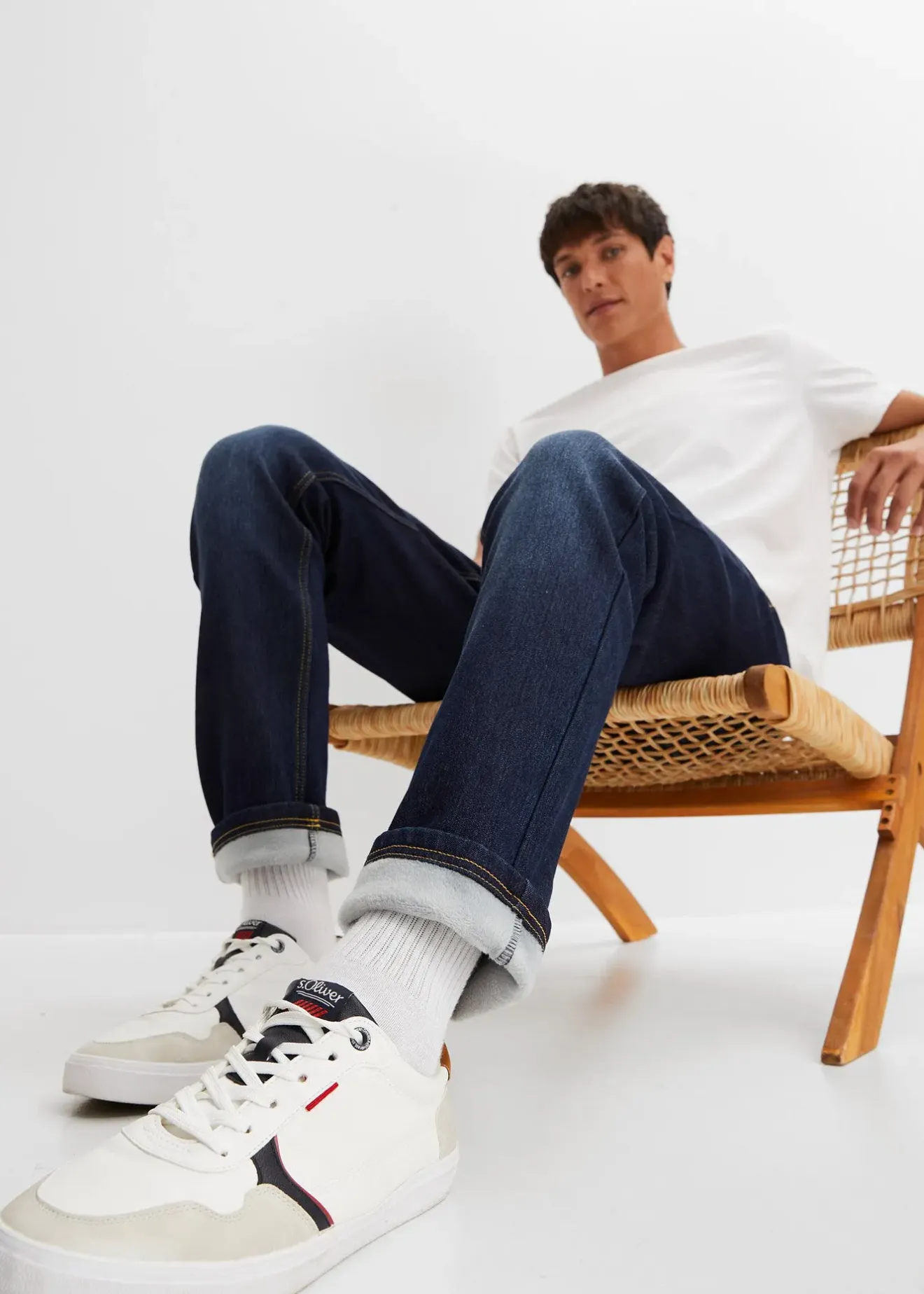 bonprix Jean extensible Regular avec doublure thermique, droit|Homme Vêtements Thermiques|Vêtements De Plein Air