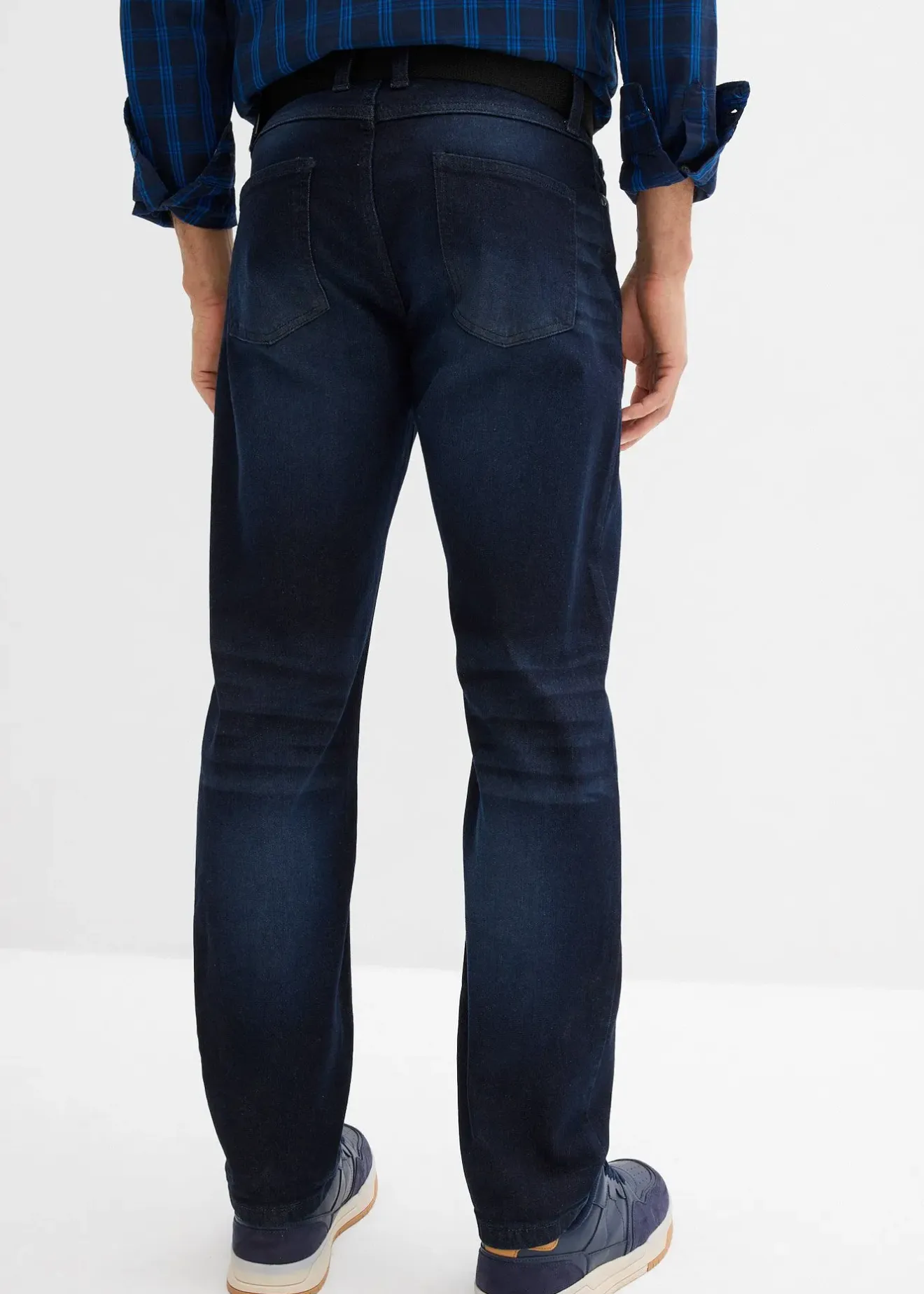 Homme bonprix Jeans|Jean extensible regular avec ceinture, droit