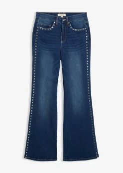 bonprix Jean flare taille haute avec rivets|Femme Jeans
