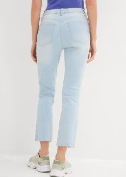 Femme bonprix Jeans|Jean flare taille haute, cropped