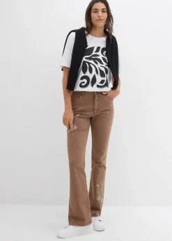 bonprix Jean flare taille mi-haute, extensible|Femme Jeans|Pantalons