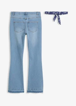 bonprix Jean flare taille mi-haute avec ceinture à nouer (ens. 2 pces)|Enfant Vêtements Enfant