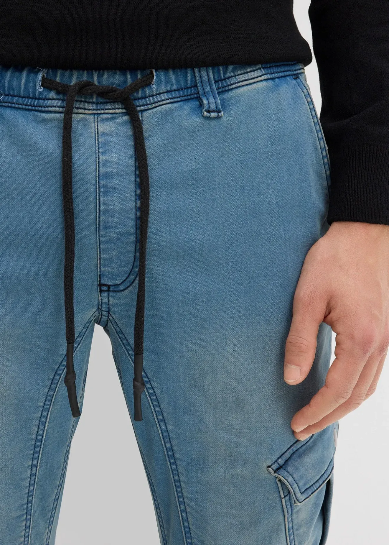 bonprix Jean jogger droit avec poches cargo, regular|Homme Sweats|Jeans