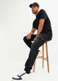 Homme bonprix Sweats|Jeans|Jean jogger droit avec poches cargo, regular
