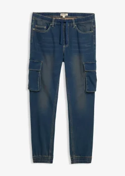 bonprix Jean jogger droit, slim, à taille élastiquée et poches cargo|Homme Jeans