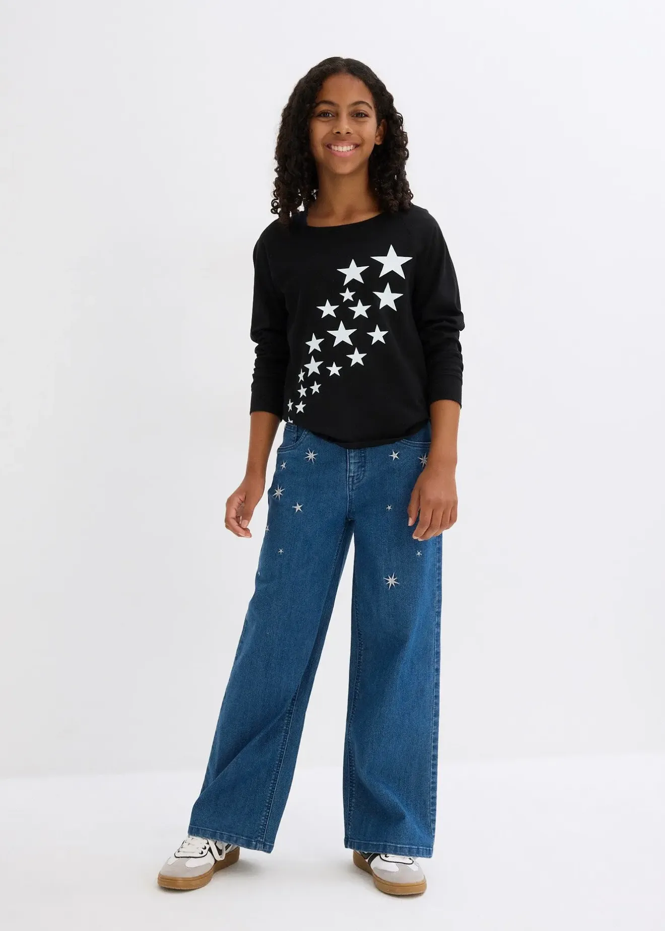 bonprix Jean large à broderie pour filles|Enfant Vêtements Enfant|Filles 9-16 Ans·Jeans