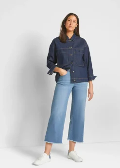 Femme bonprix Jeans|Jean large 7/8 extensible