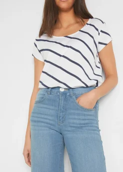 Femme bonprix Jeans|Jean large 7/8 extensible