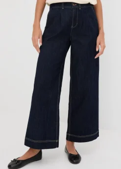 Femme bonprix Jeans|Jean large à taille haute élastiquée