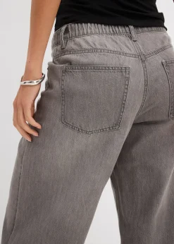 Femme bonprix Tailles Petite|Jeans|Jean large à taille mi-haute élastiquée