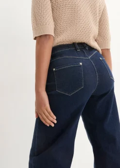 bonprix Jean large à taille mi-haute élastiquée|Femme Jeans