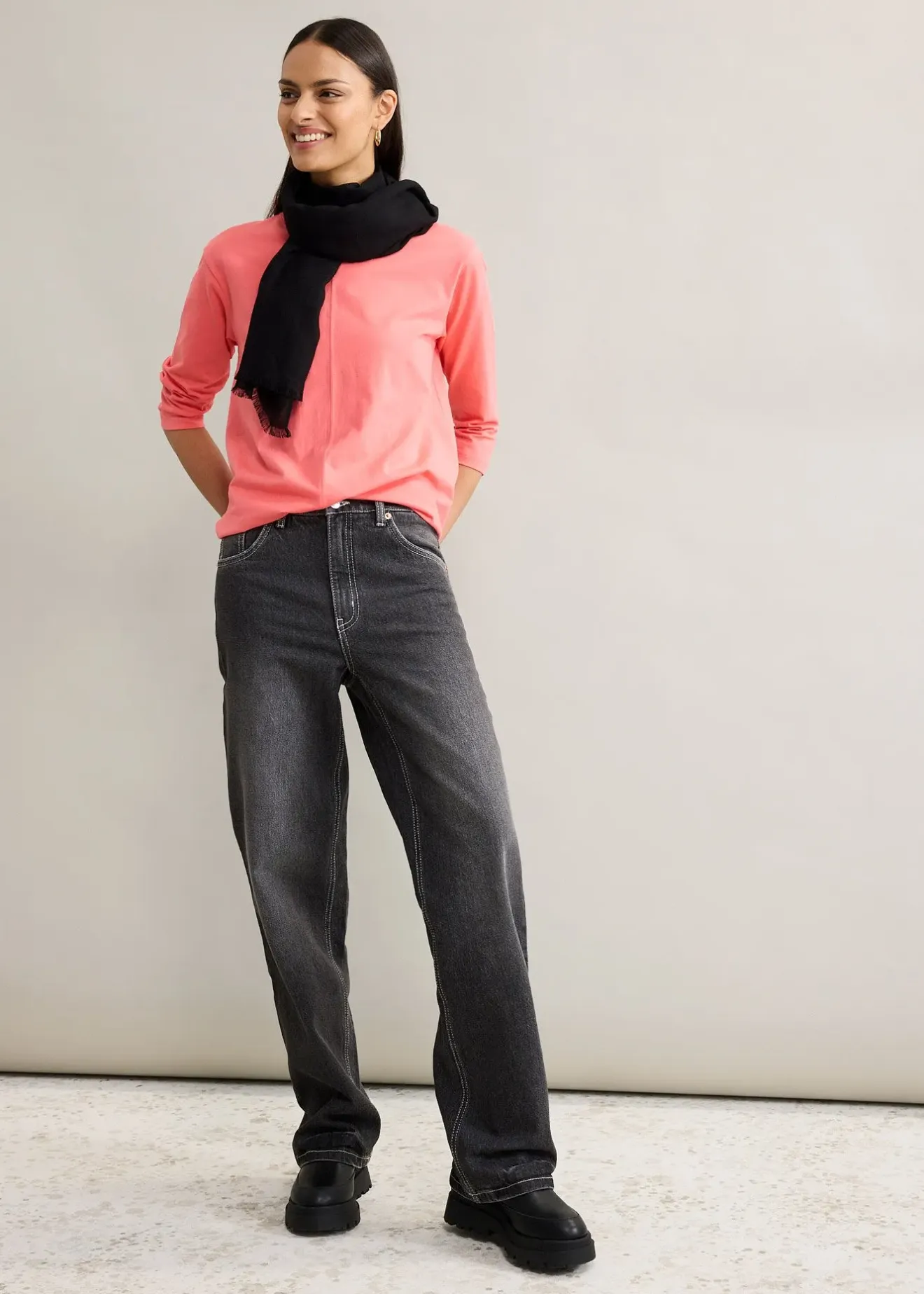 Femme bonprix Jeans|Jean large et droit