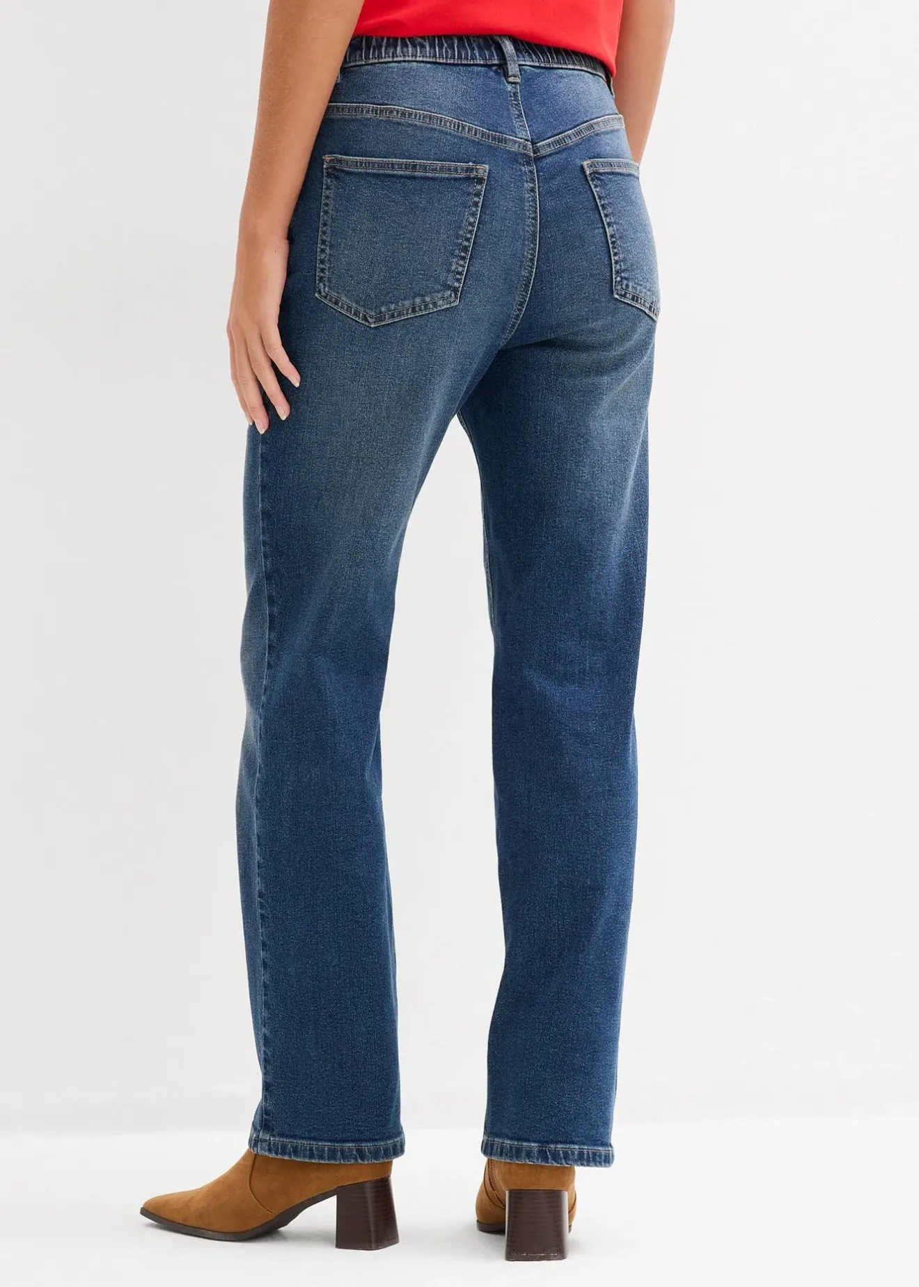 bonprix Jean large et droit, taille haute|Femme Jeans|Tailles Petite