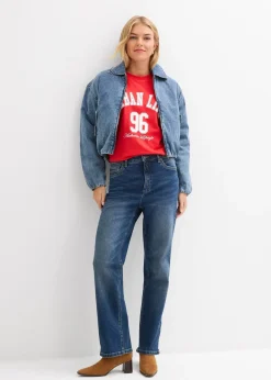 bonprix Jean large et droit, taille haute|Femme Jeans|Tailles Petite