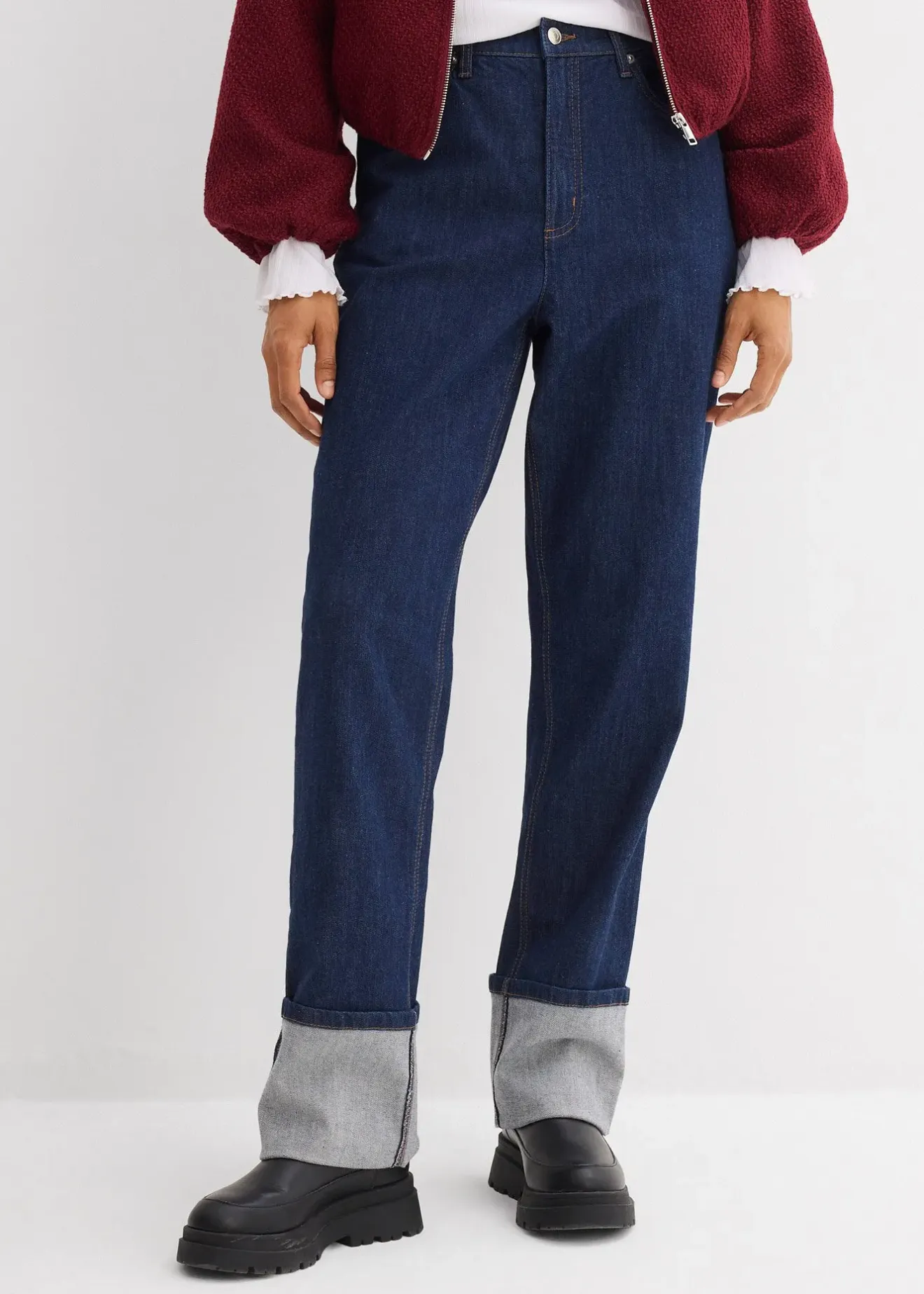 bonprix Jean large et droit, taille haute|Femme Jeans