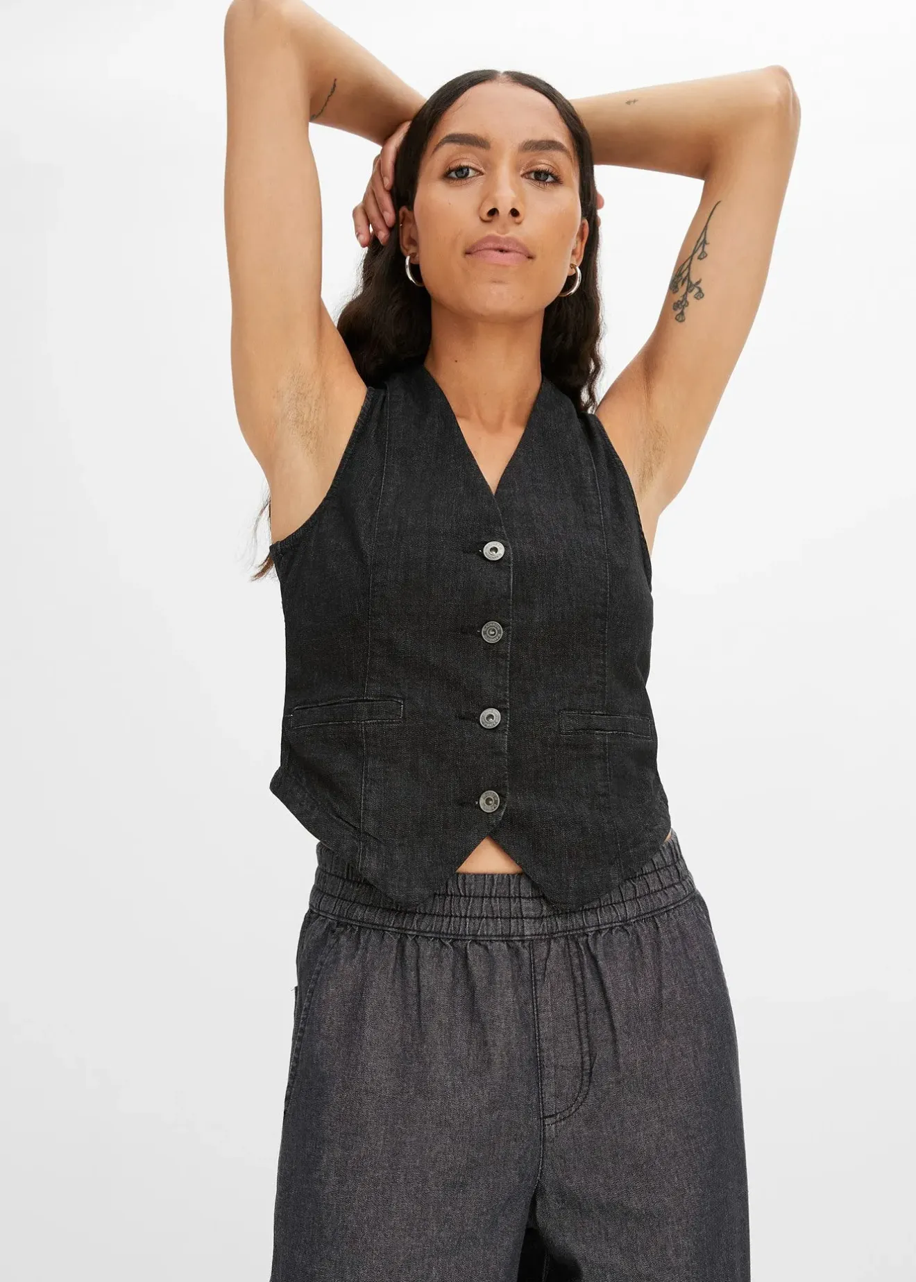 Femme bonprix Jeans|Jean large taille haute