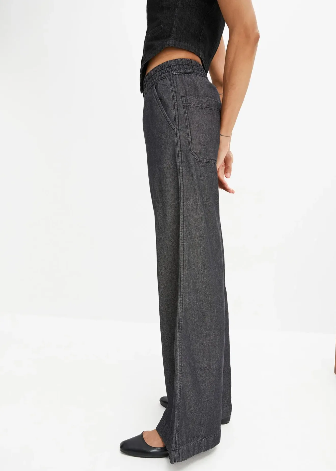 Femme bonprix Jeans|Jean large taille haute