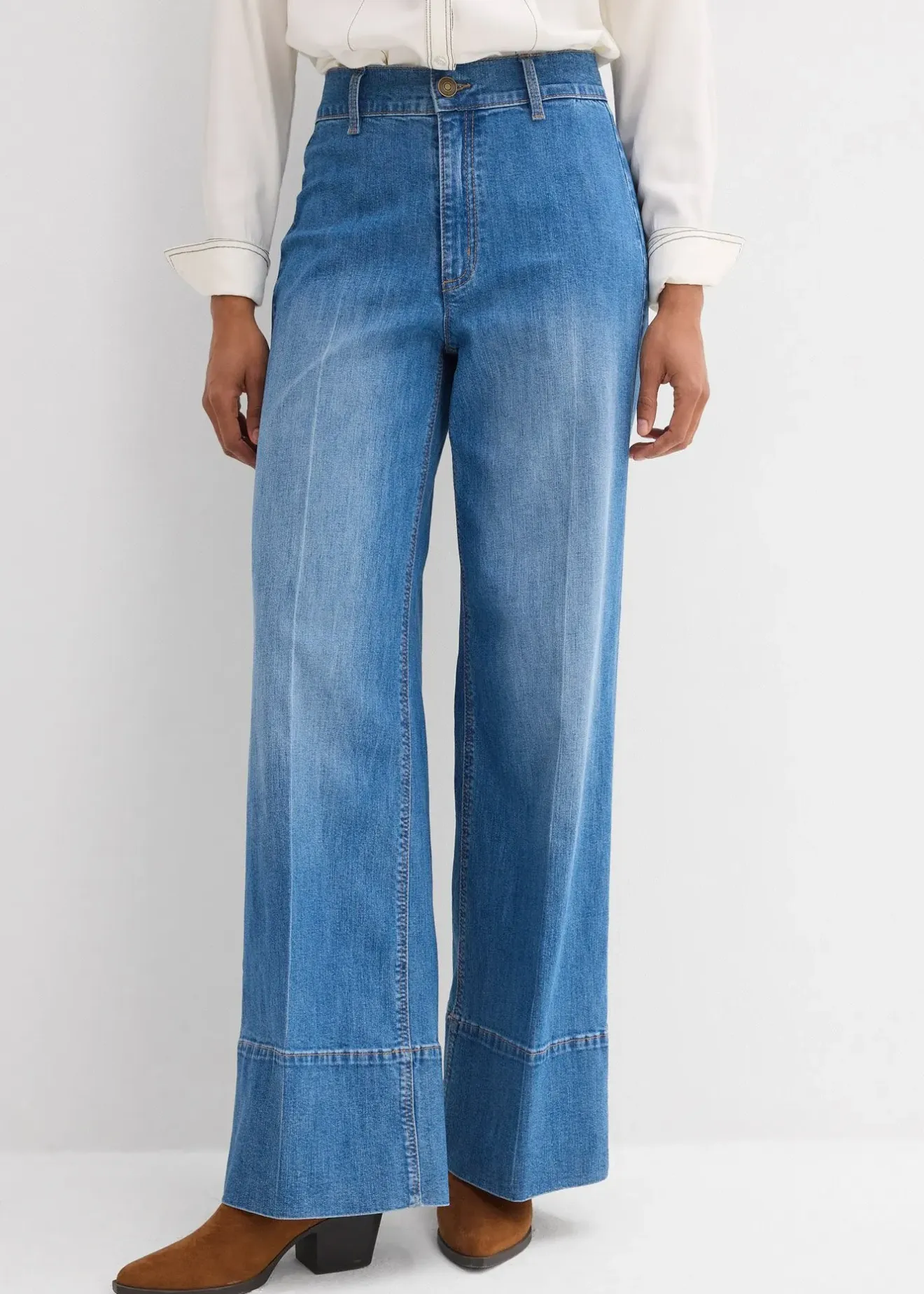 bonprix Jean large taille haute|Femme Tailles Petite