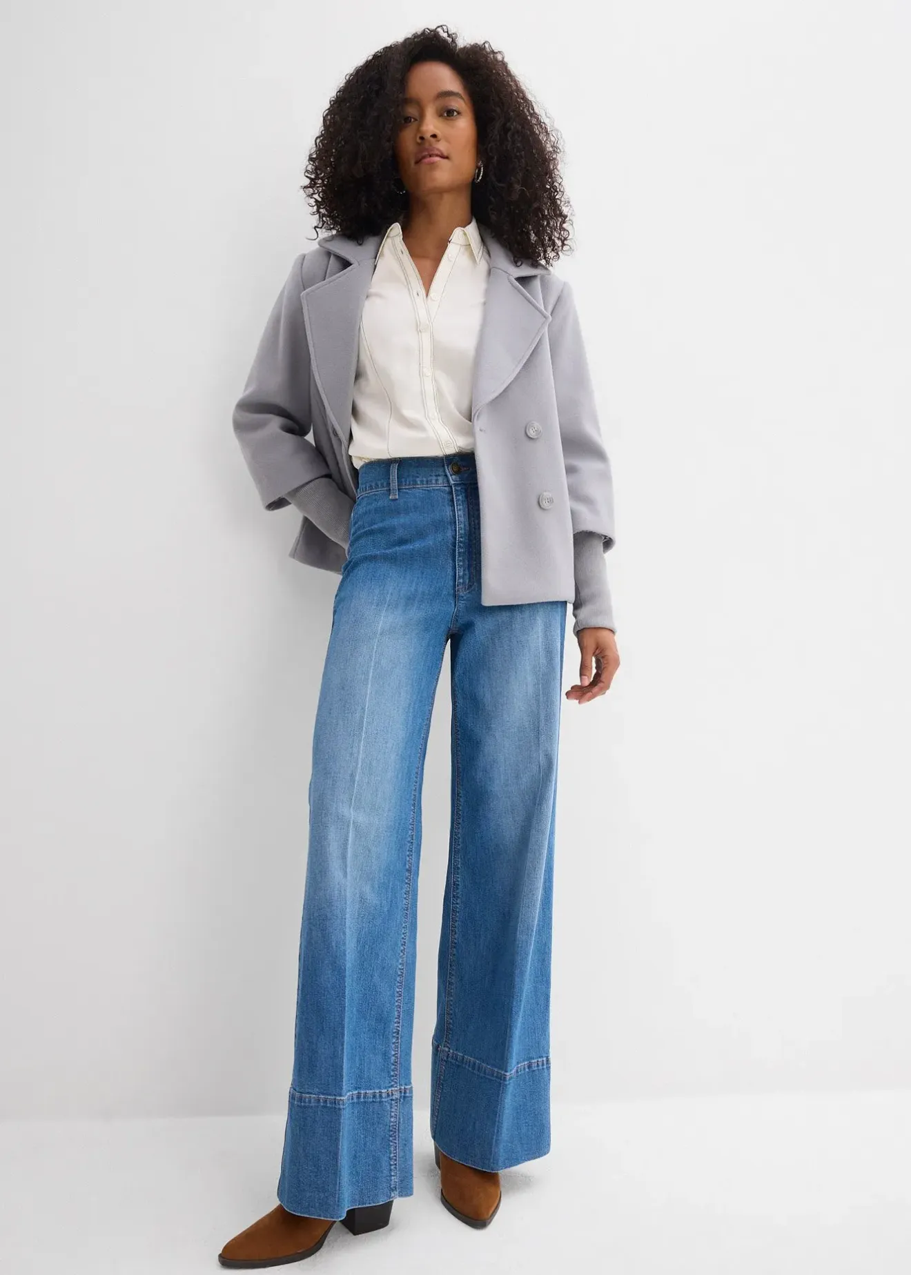 bonprix Jean large taille haute|Femme Tailles Petite