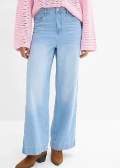 Femme bonprix Jeans|Jean large taille haute, coton