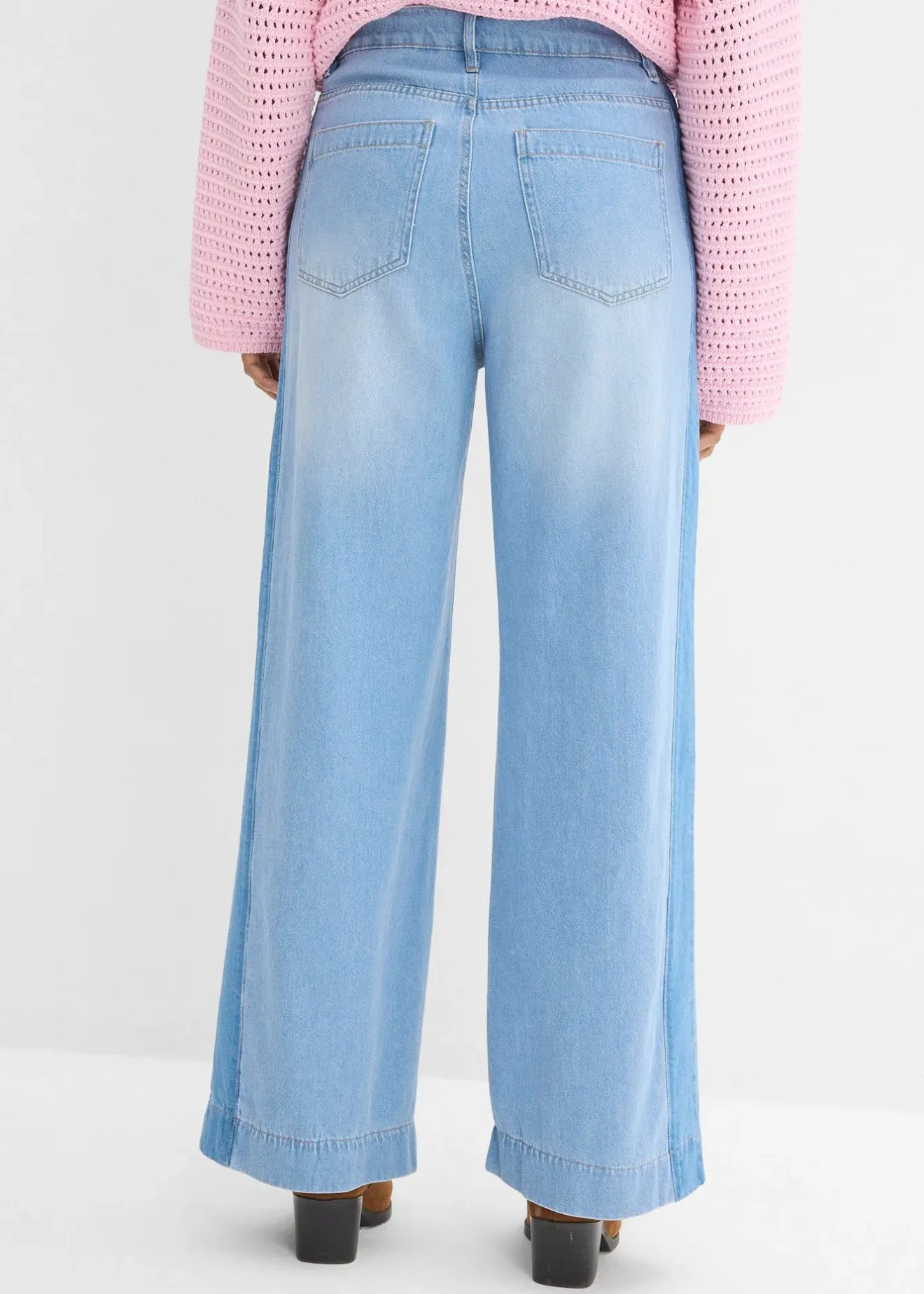 Femme bonprix Jeans|Jean large taille haute, coton