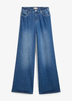 Femme bonprix Tailles Petite|Jean large, taille haute et élastiquée