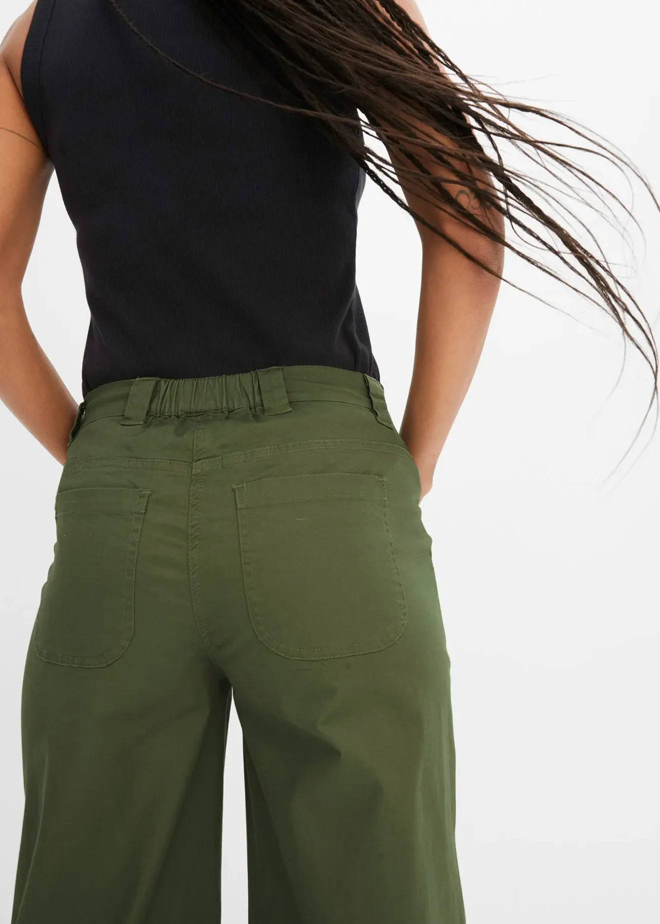 bonprix Jean large, taille haute et élastiquée|Femme Pantalons