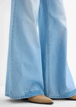 Femme bonprix Jeans|Jean large, taille haute et élastiquée