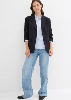 Femme bonprix Jeans|Jean large taille haute, longueur sol