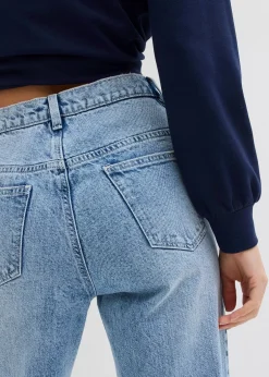 Femme bonprix Jeans|Jean large taille haute, longueur sol