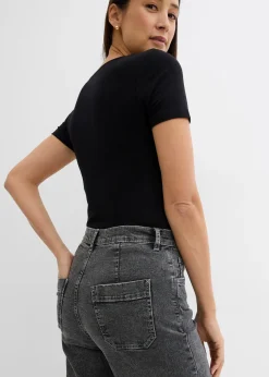 bonprix Jean large, taille haute, raccourci|Femme Jeans