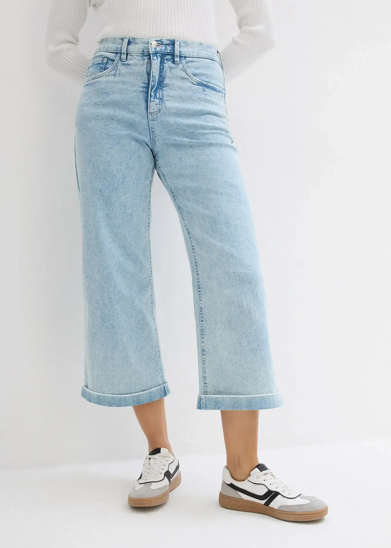 bonprix Jean large, taille haute, raccourci|Femme Jeans