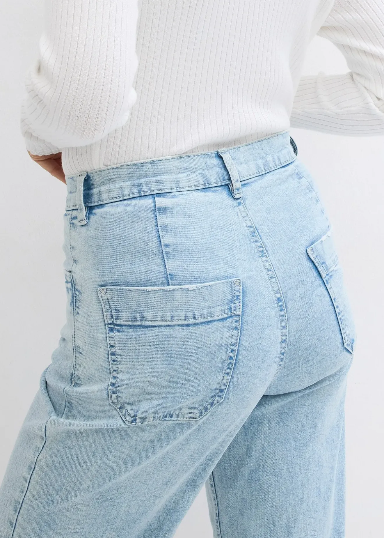 bonprix Jean large, taille haute, raccourci|Femme Jeans