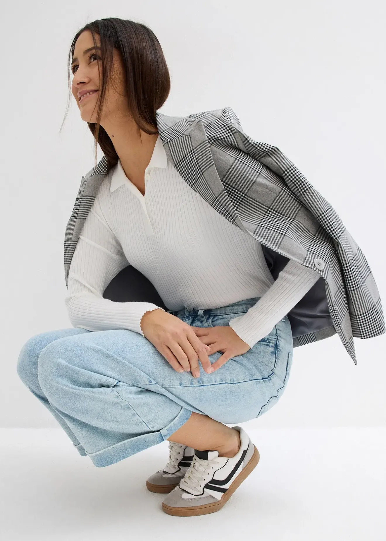 bonprix Jean large, taille haute, raccourci|Femme Jeans