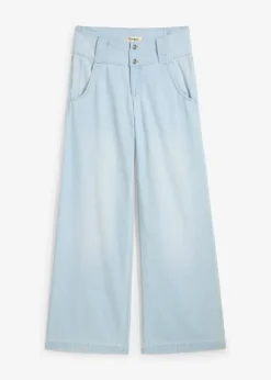 Femme bonprix Jeans|Jean large taille haute, toile ultra-douce