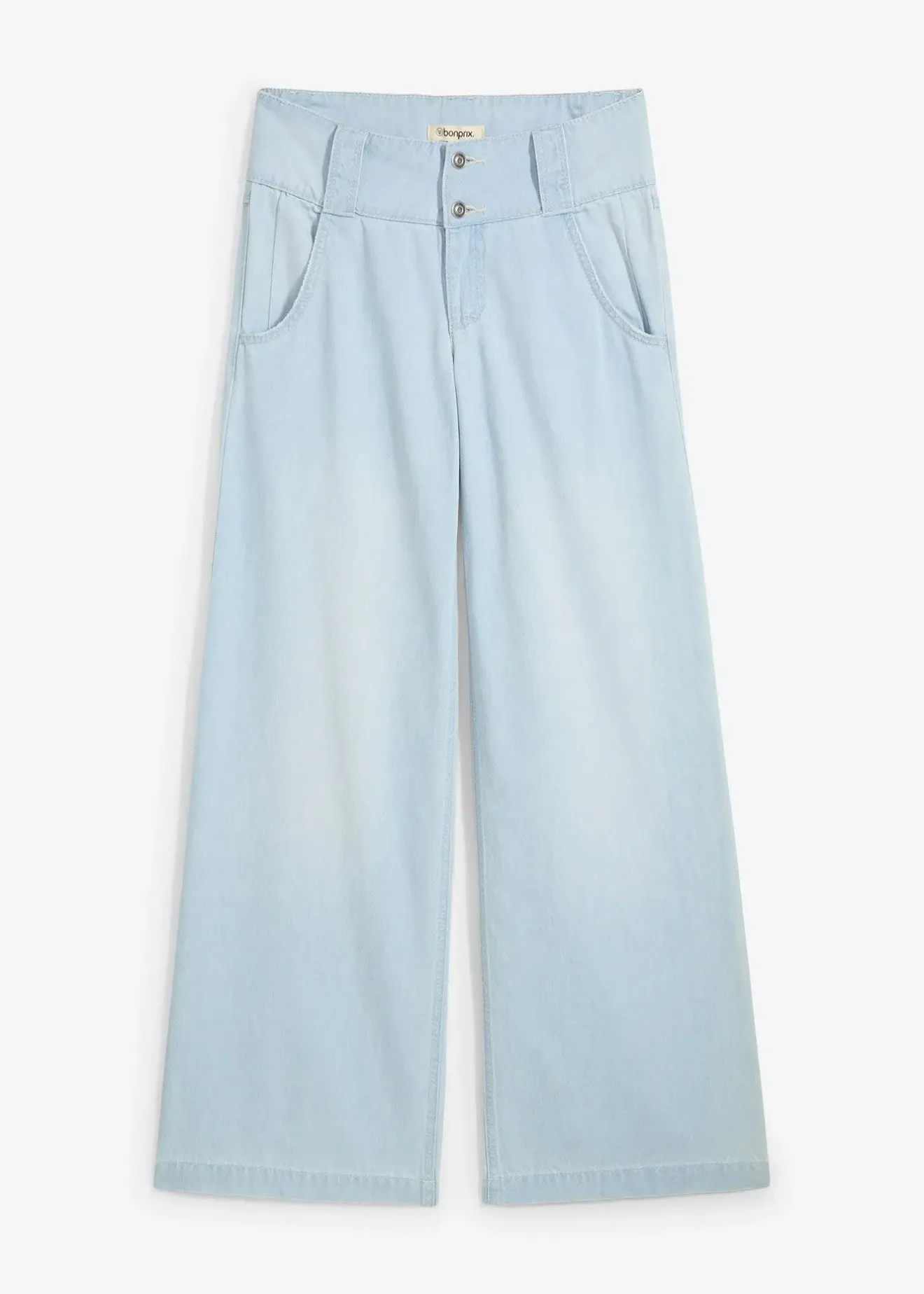 Femme bonprix Jeans|Jean large taille haute, toile ultra-douce