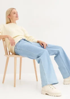 Femme bonprix Jeans|Jean large taille mi-haute, extensible