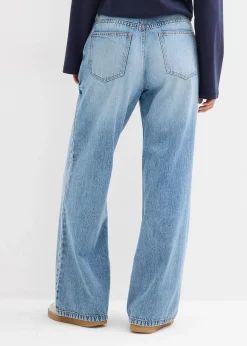 Femme bonprix Jeans|Tailles Petite|Jean large, taille mi-haute, en denim peu extensible